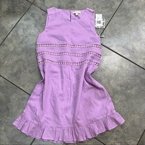 Chelsea & Violet Girls Juniors Lavender Floral Cotton Dress Sz M Fully Lined NWT